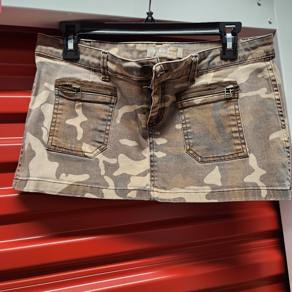 jeans camoflauge mini skirt